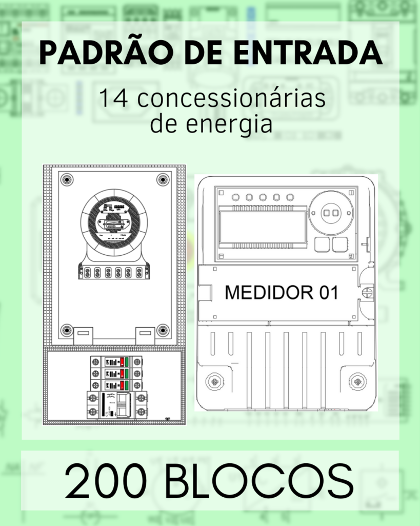 projeto de padrão de entrada e medidores de energia